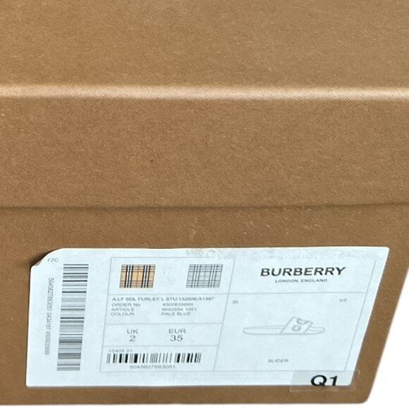 Burberry Blue Furley Logo-Embellished Sandals, IT35/US5 - Picture 15 of 16